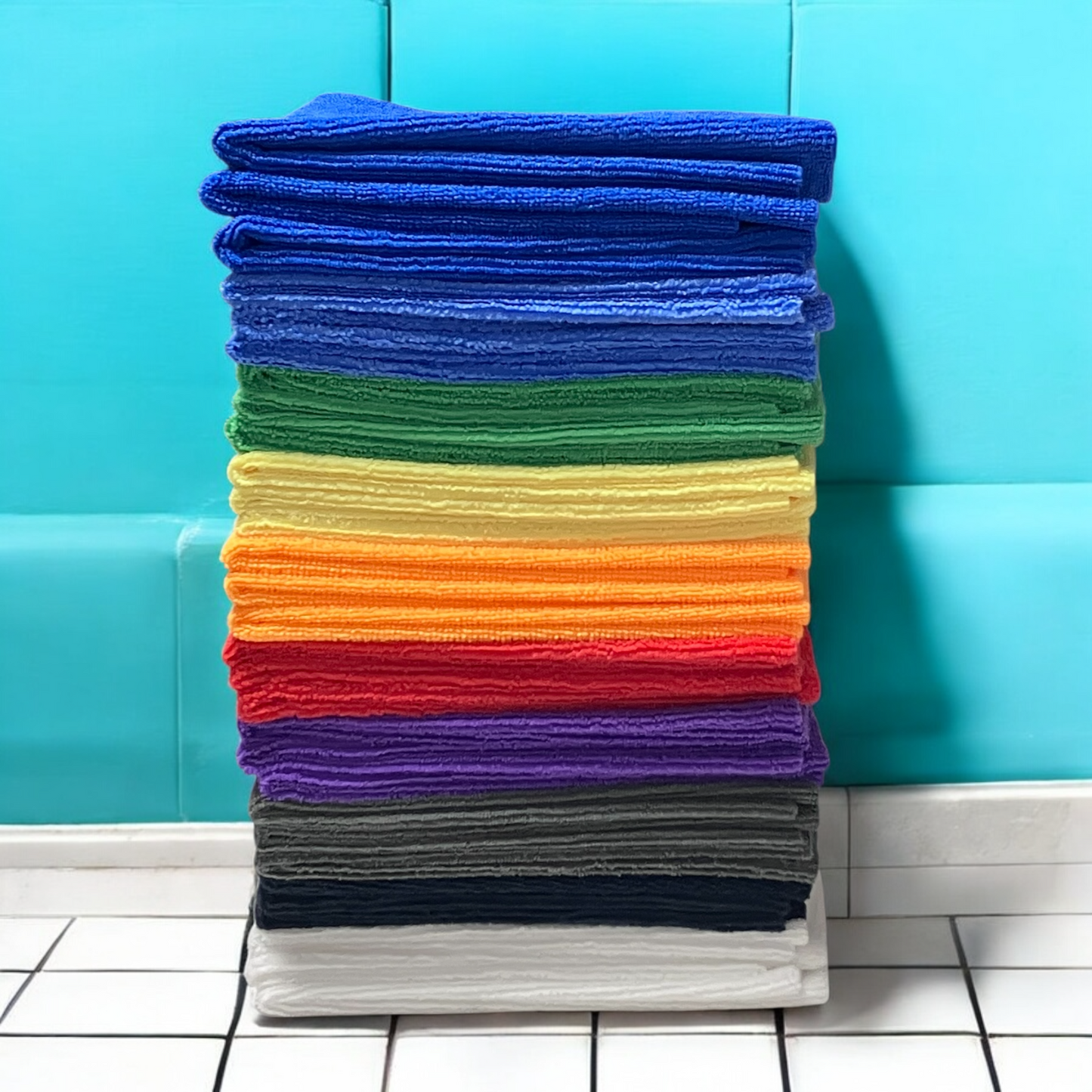 rosaliehill microfibertowel whiteforce colorline 40×40 (5枚入) 300GSM