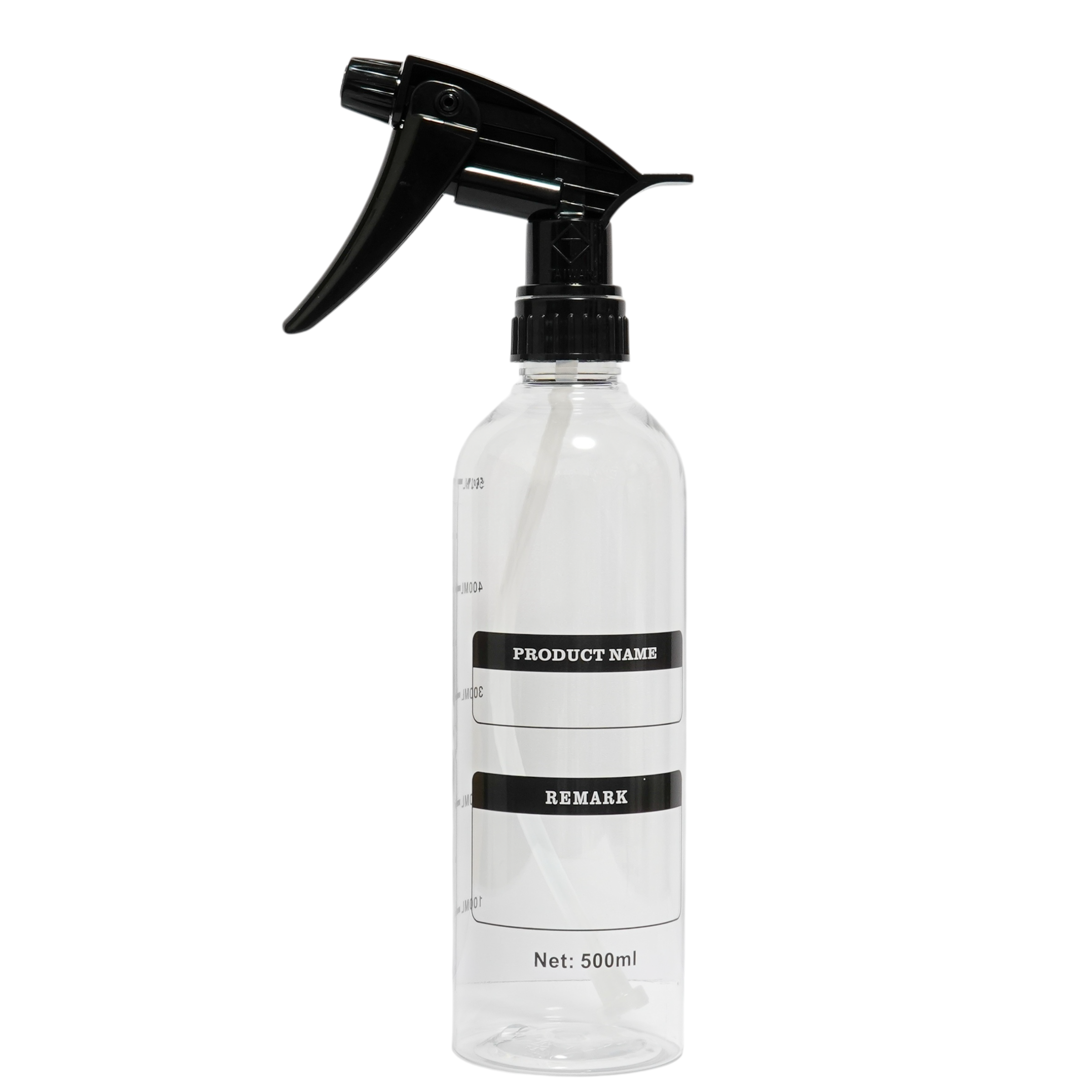 耐薬品性】スプレーボトル 500ml 目盛付き 詰め替えボトル｜アルカリ